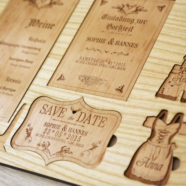 Lesena poročna vabila